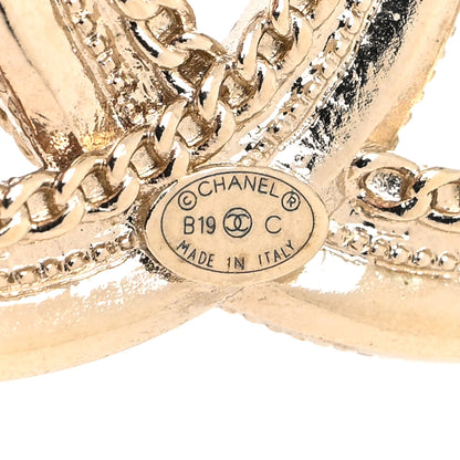 Chanel Pearl Crystal CC Brooch Gold 4 of 4