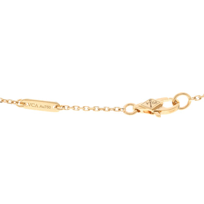 Van Cleef & Arpels 18K Yellow Gold Mother of Pearl Sweet Alhambra Pendant Necklace 4 of 5