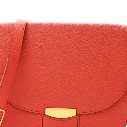 Celine Grained Calfskin Medium Trotteur Bright Red 8 of 12