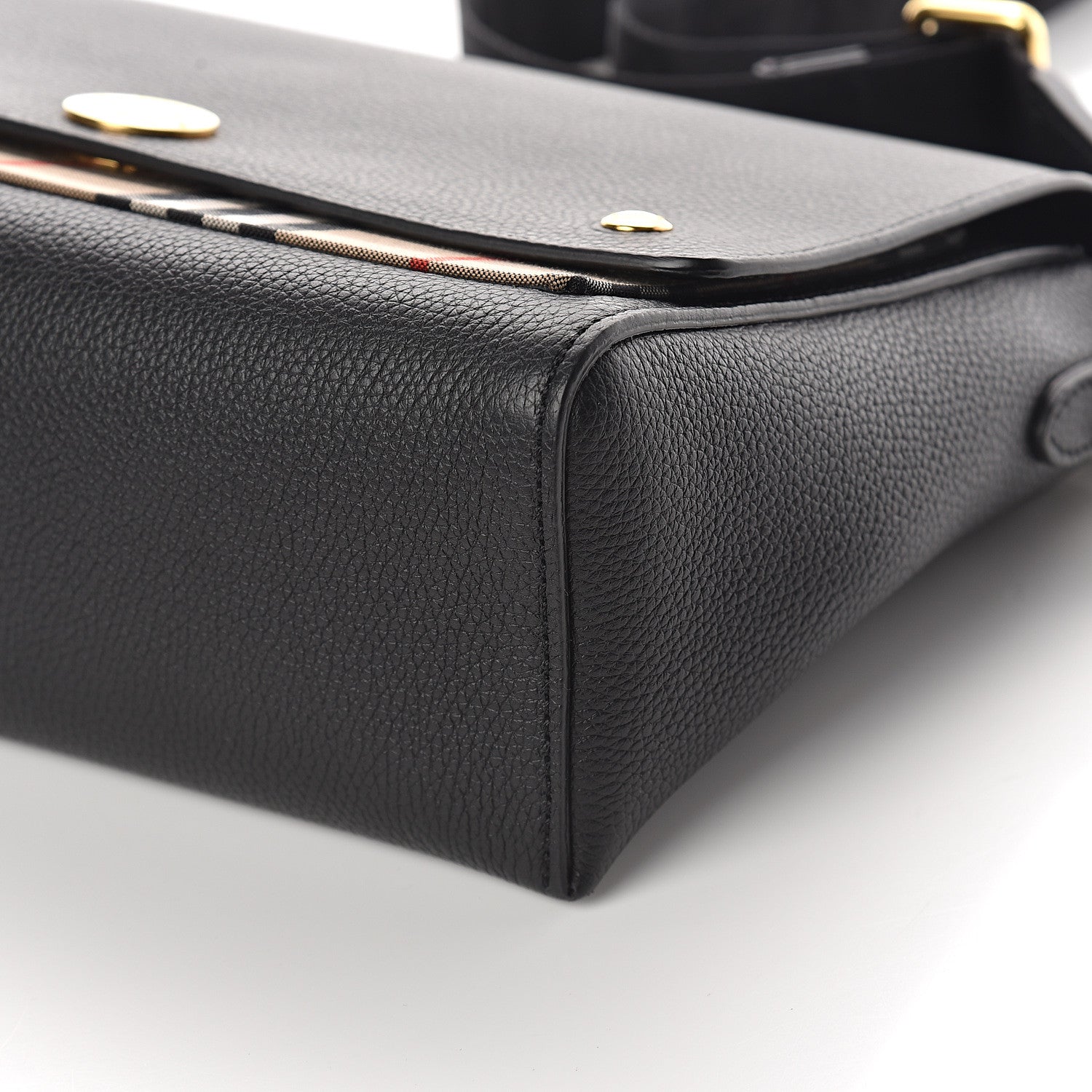 Burberry Grainy Calfskin Vintage Check Note Crossbody Bag Black 7 of 7