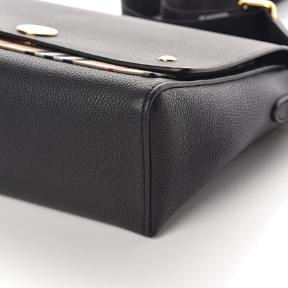 Burberry Grainy Calfskin Vintage Check Note Crossbody Bag Black 7 of 7