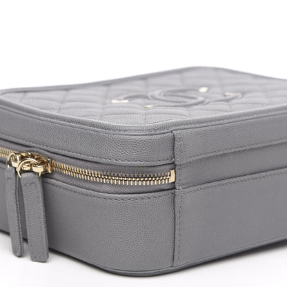 Chanel Caviar Quilted Medium CC Filigree Vanity Case Grey 7 of 9