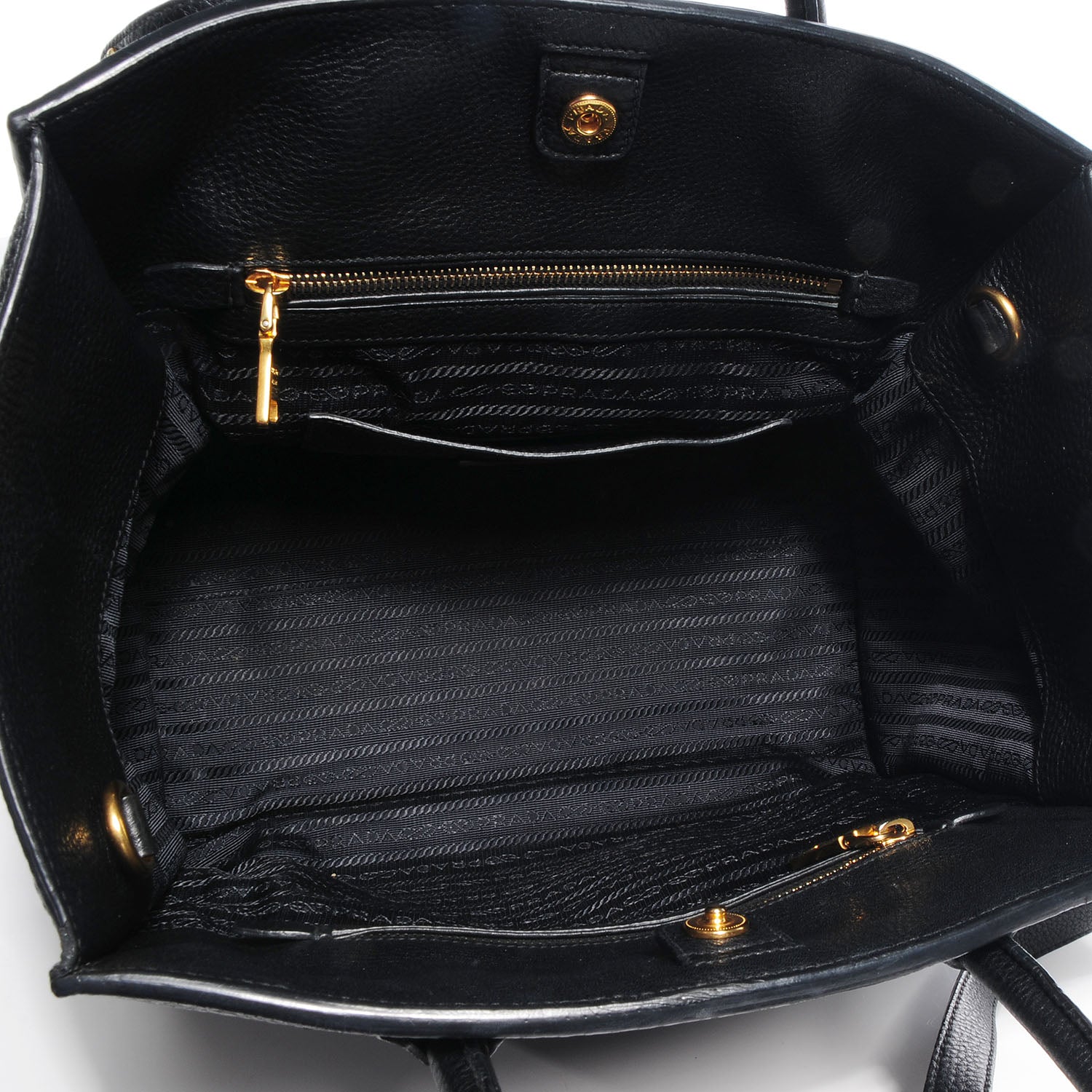 Prada Vitello Daino Shopping Tote Nero Black 5 of 11