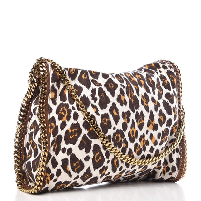 Stella McCartney Linen Leopard Falabella Fold Over Tote Fawn 3 of 9