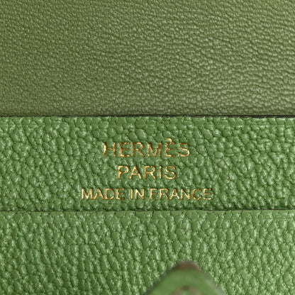 Hermes Chevre Mysore Bearn Card Holder Wallet Vert Criquet 6 of 13