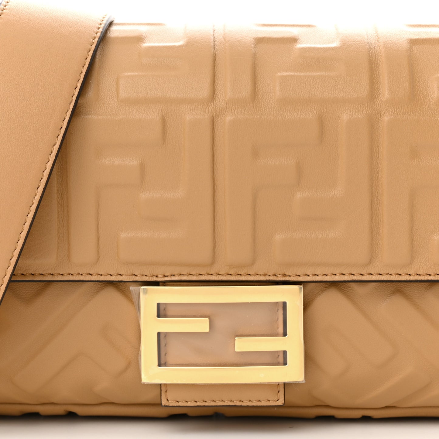 Nappa FF 1974 Embossed Baguette Miele Scuro