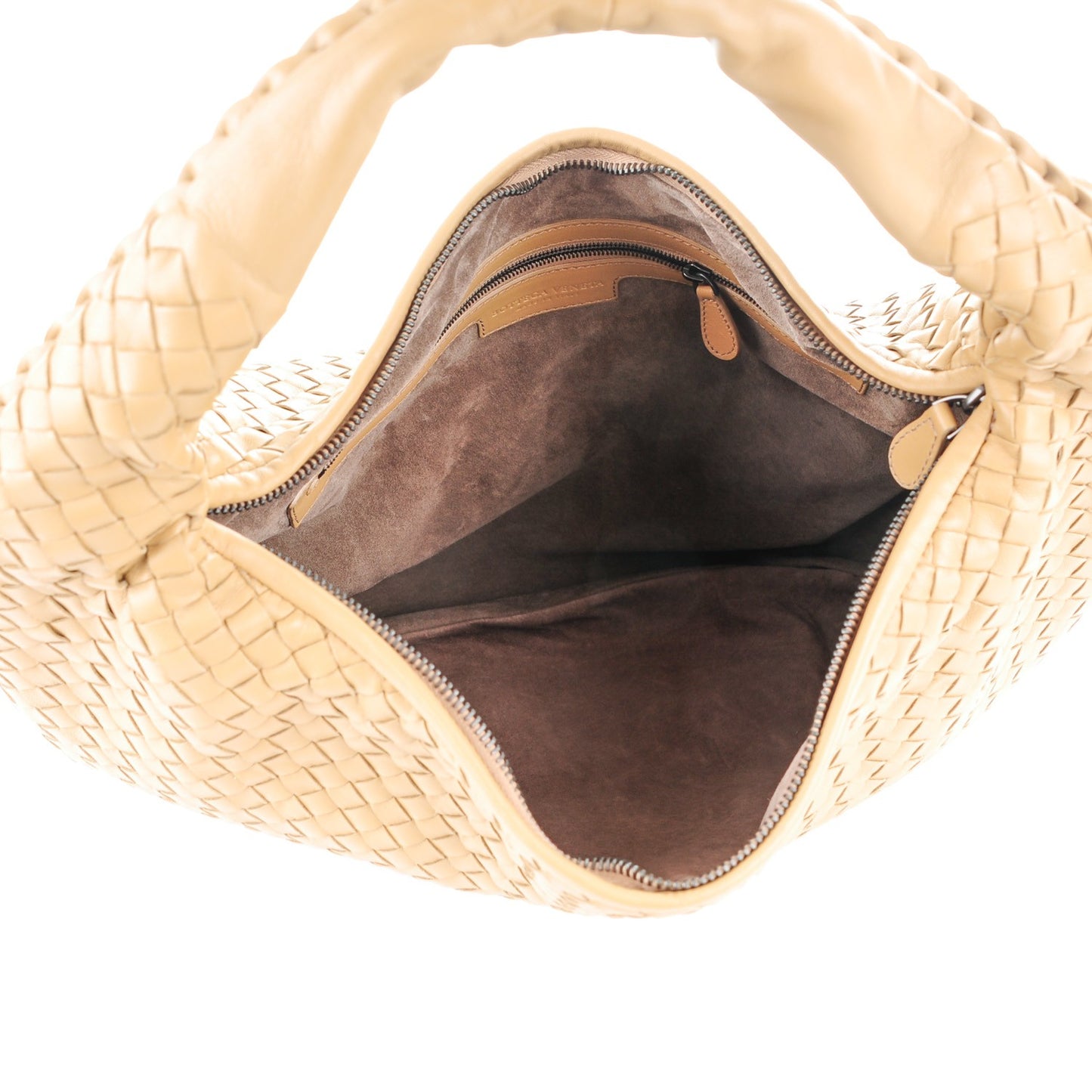 Nappa Intrecciato Large Veneta Hobo Camel