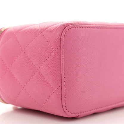 Chanel Caviar Quilted Small Vanity Case With Chain Pink 9 of 11