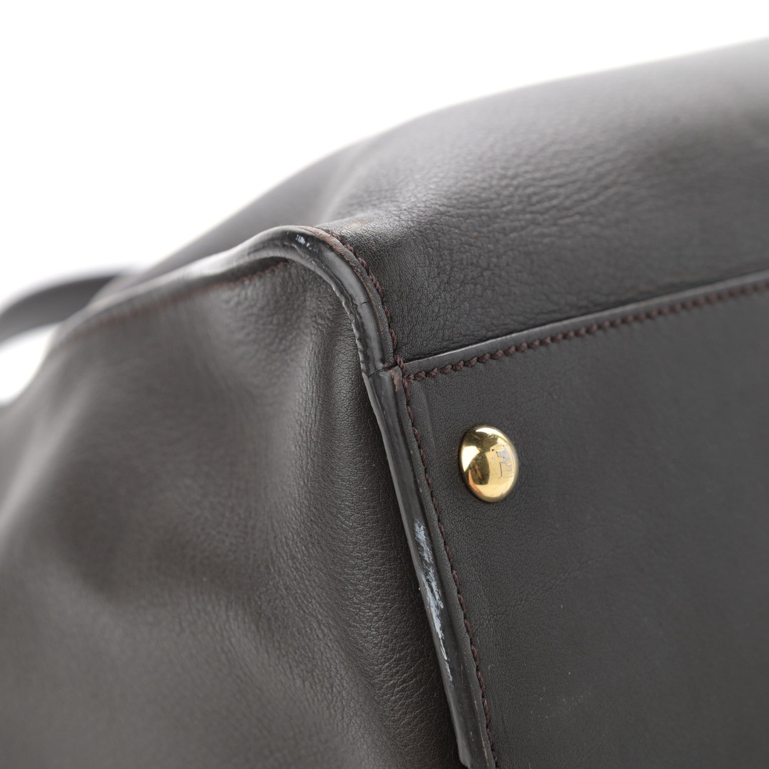 Fendi Vitello Dolce Marmol Large Peekaboo Iconic Satchel Ebano Blu Scuro 12 of 16