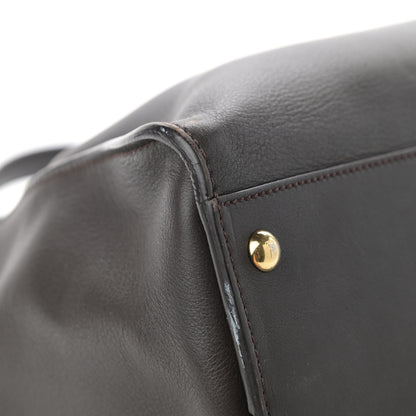 Fendi Vitello Dolce Marmol Large Peekaboo Iconic Satchel Ebano Blu Scuro 12 of 16