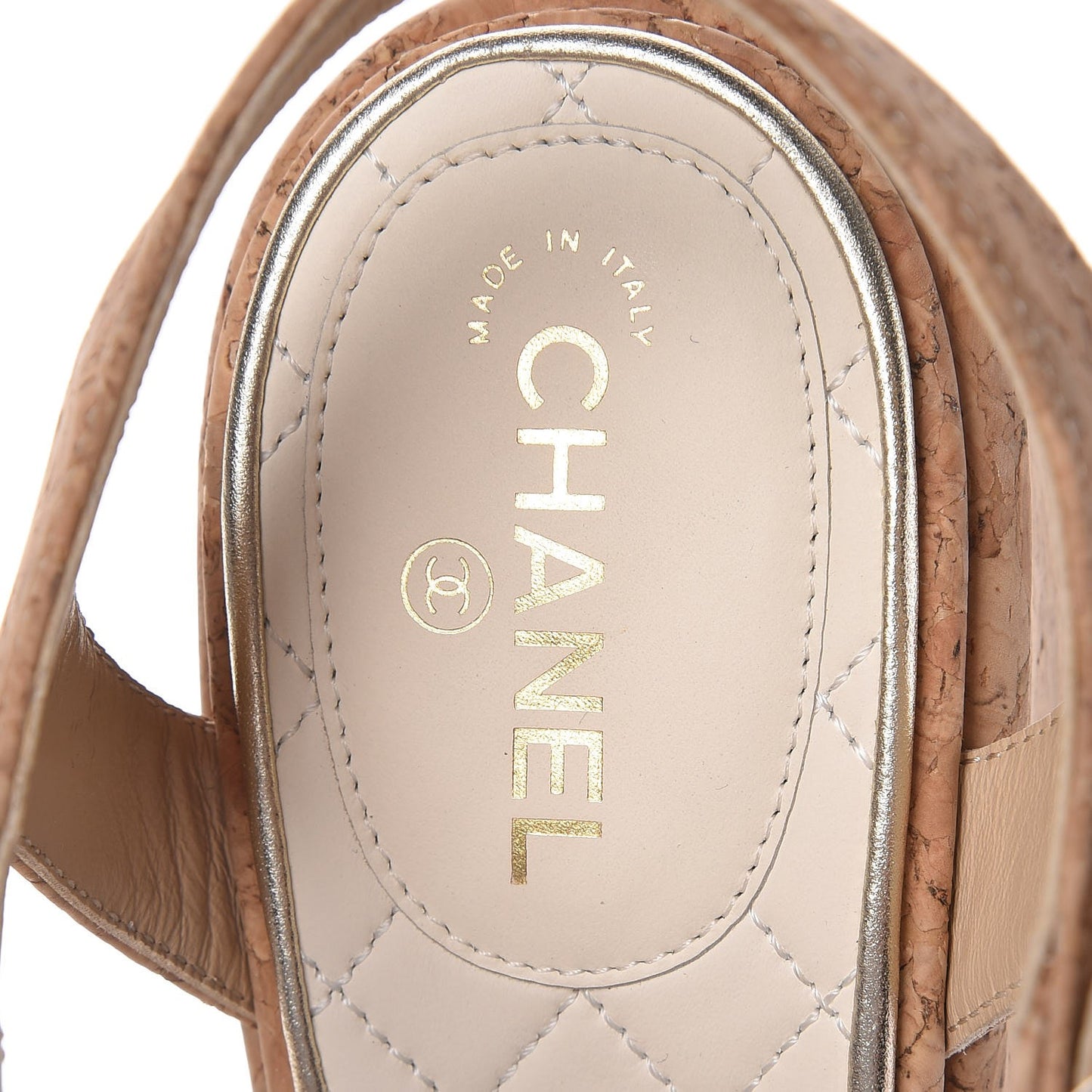 Cork Wedge Sandals 38 Brown