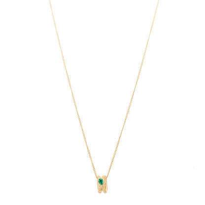 Gucci 18K Yellow Gold Emerald Ouroboros Snake Necklace 1 of 6