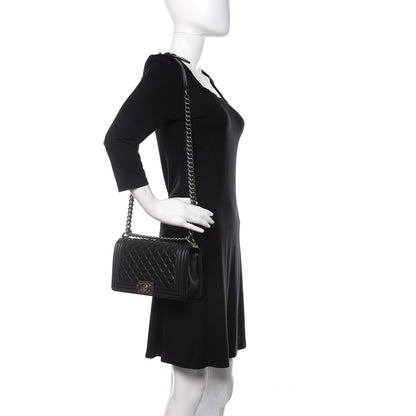 Chanel Calfskin Quilted Medium Boy Flap Black 2 of 10