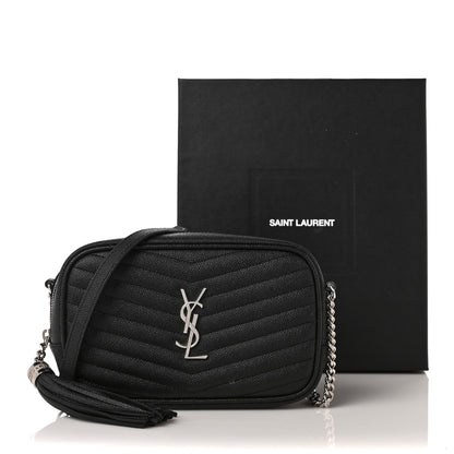Saint Laurent Grain De Poudre Matelasse Monogram Mini Lou Camera Bag Black 11 of 11