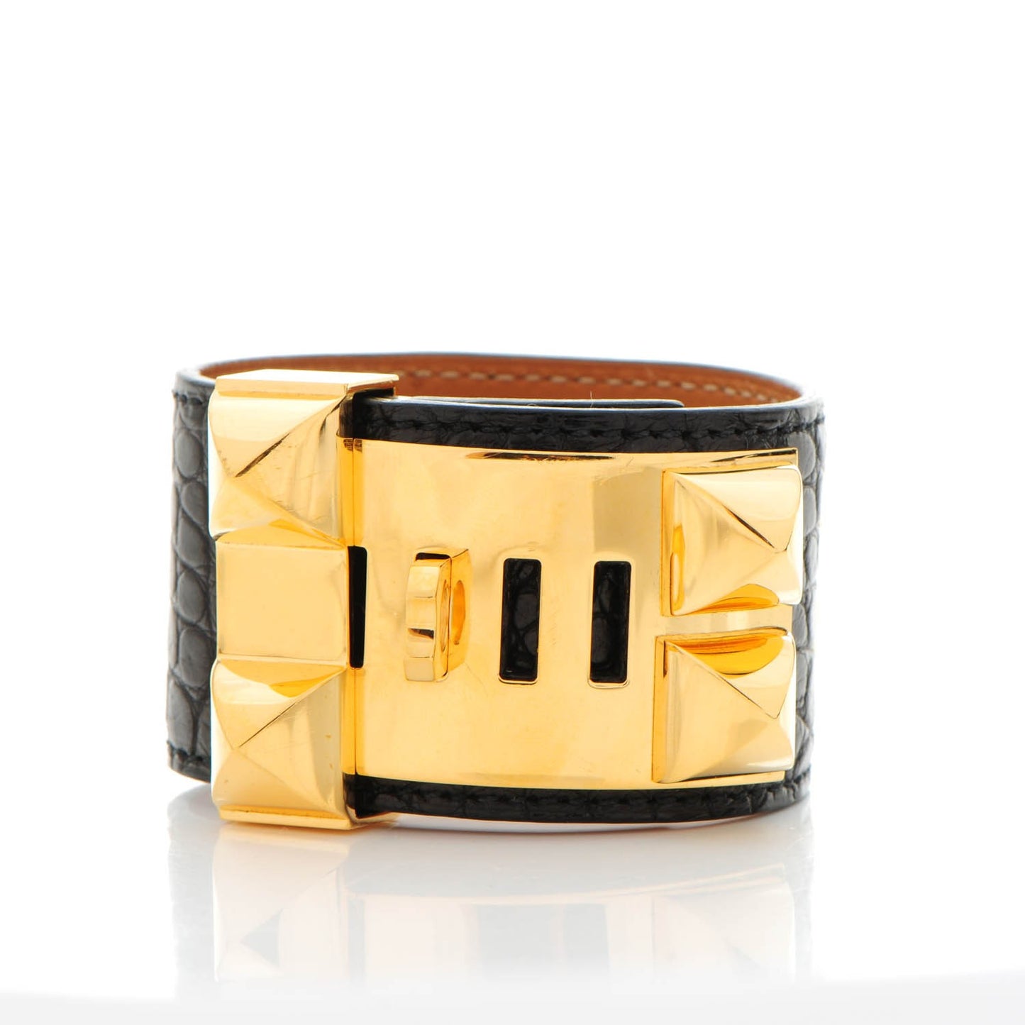 Matte Alligator Collier De Chien CDC Bracelet S Black