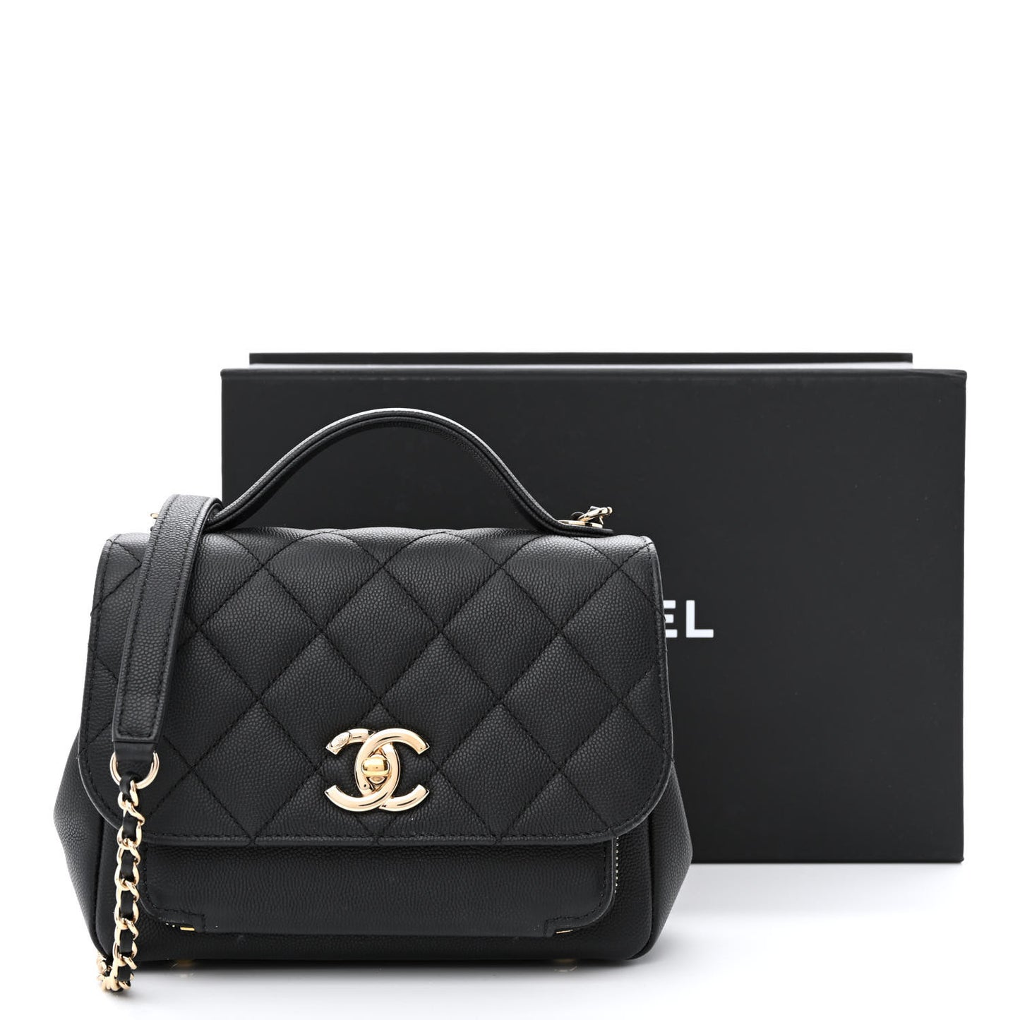 Caviar Quilted Small Business Affinity Flap Black