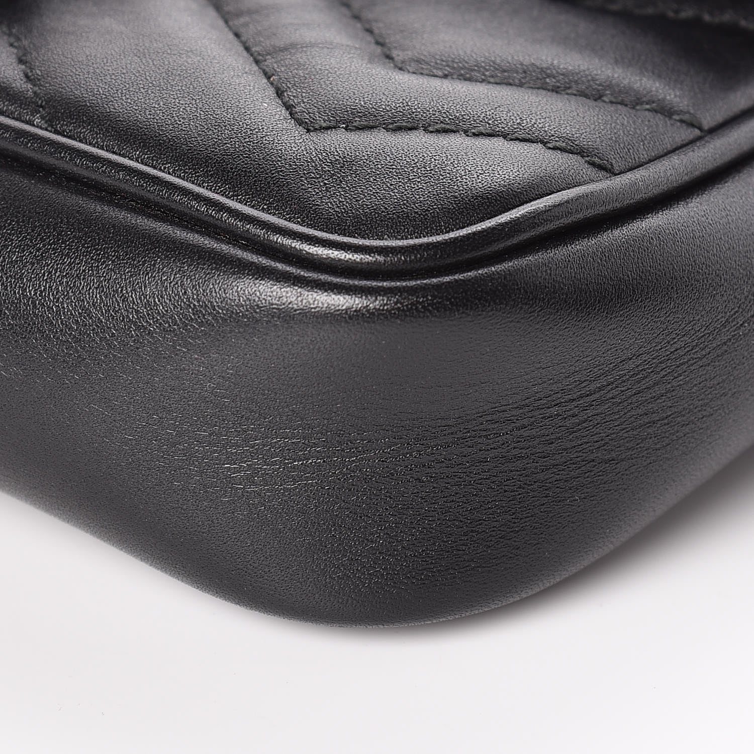 Gucci Calfskin Matelasse Super Mini GG Marmont Shoulder Bag Black 9 of 9
