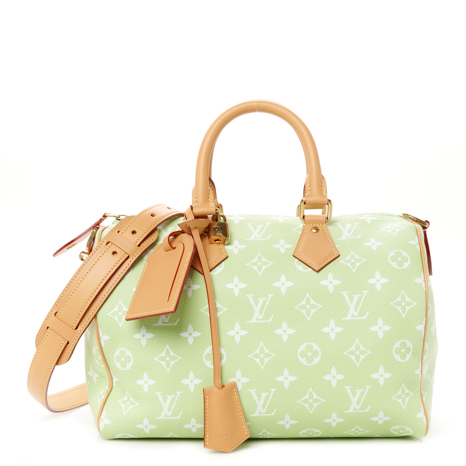Louis Vuitton Calfskin Monogram Speedy P9 Bandouliere 30 Frozen Lime 1 of 14