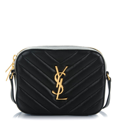 Saint Laurent Lambskin Chevron Small Classic Monogram Camera Bag Nero Black 1 of 7