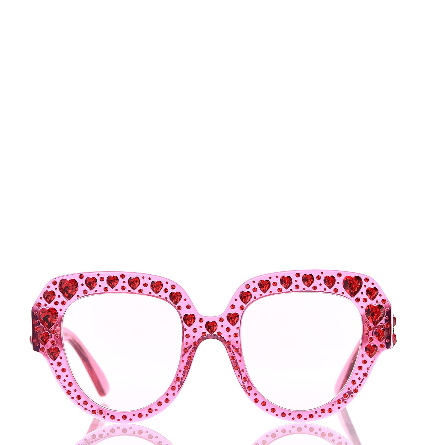 Crystal Heart Sunglasses GG0308S Red Pink