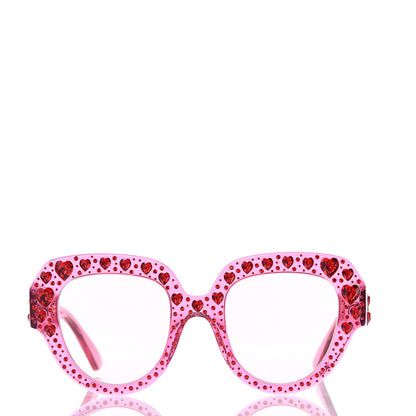 Gucci Crystal Heart Sunglasses GG0308S Red Pink 6 of 8
