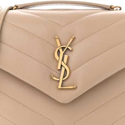 Saint Laurent Calfskin Y Quilted Monogram Small Loulou Chain Satchel Dark Beige 8 of 15