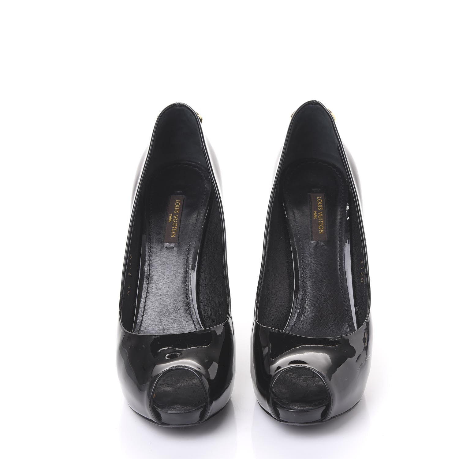 Louis Vuitton Patent Oh Really Peep Toe Pumps 36.5 Black 2 of 9