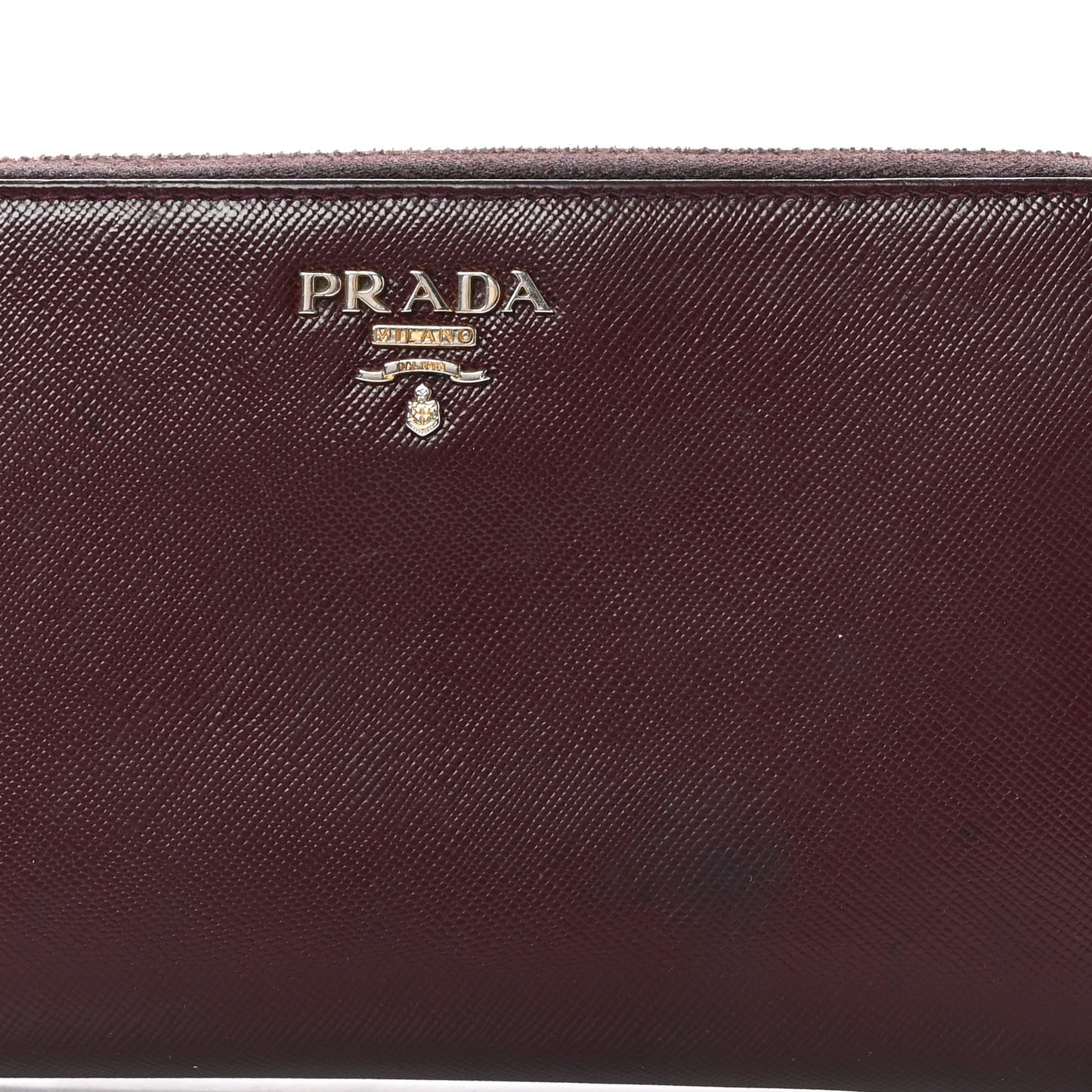 Saffiano Metal Zip Around Wallet Granato