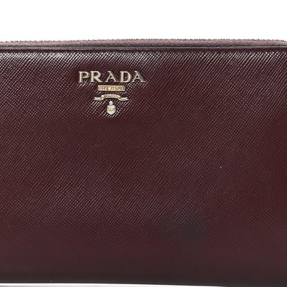 Prada Saffiano Metal Zip Around Wallet Granato 8 of 9