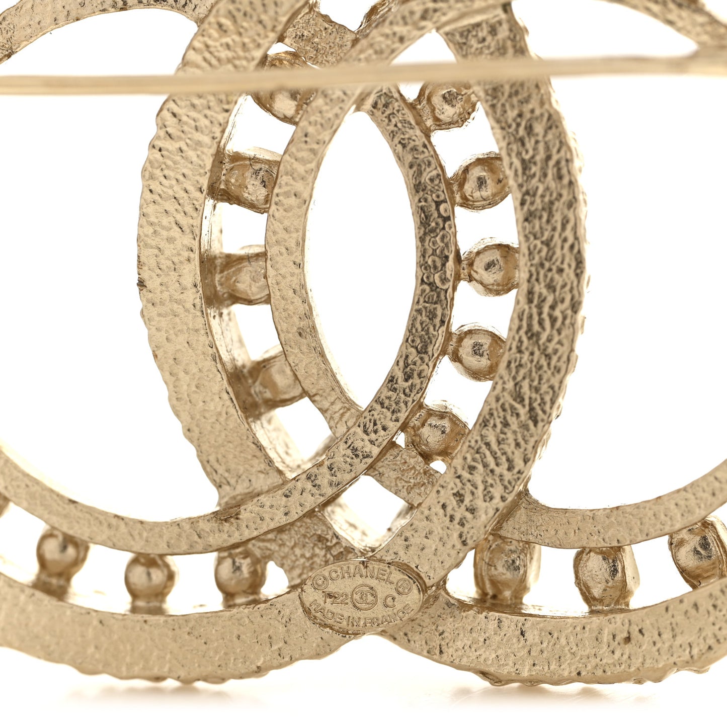 Crystal CC Brooch Gold