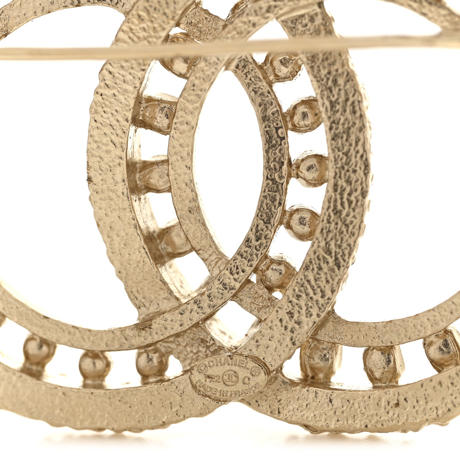 Chanel Crystal CC Brooch Gold 3 of 4