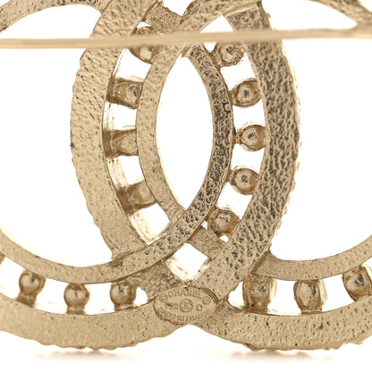 Chanel Crystal CC Brooch Gold 3 of 4