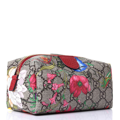 Gucci Soft GG Supreme Monogram Flora Calfskin Small Ophidia Cosmetic Case Beige Ebony Multicolor Rosso 2 of 5