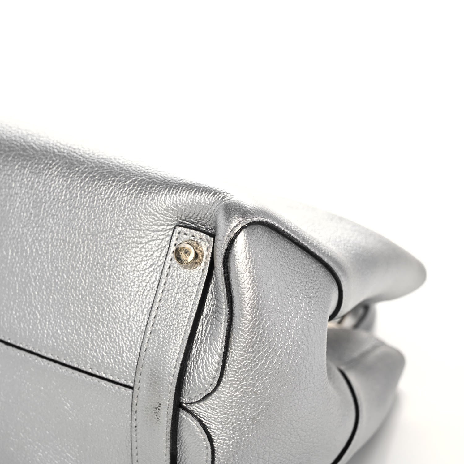 Christian Dior Metallic Supple Grained Calfskin Medium Open Bar Tote Silver 11 of 14