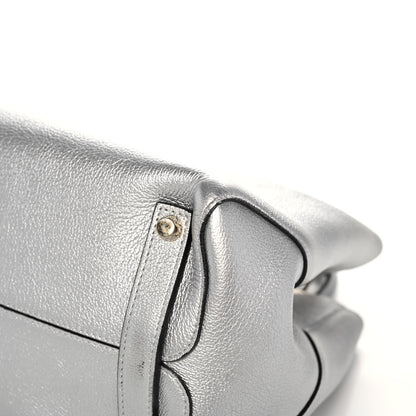 Christian Dior Metallic Supple Grained Calfskin Medium Open Bar Tote Silver 11 of 14