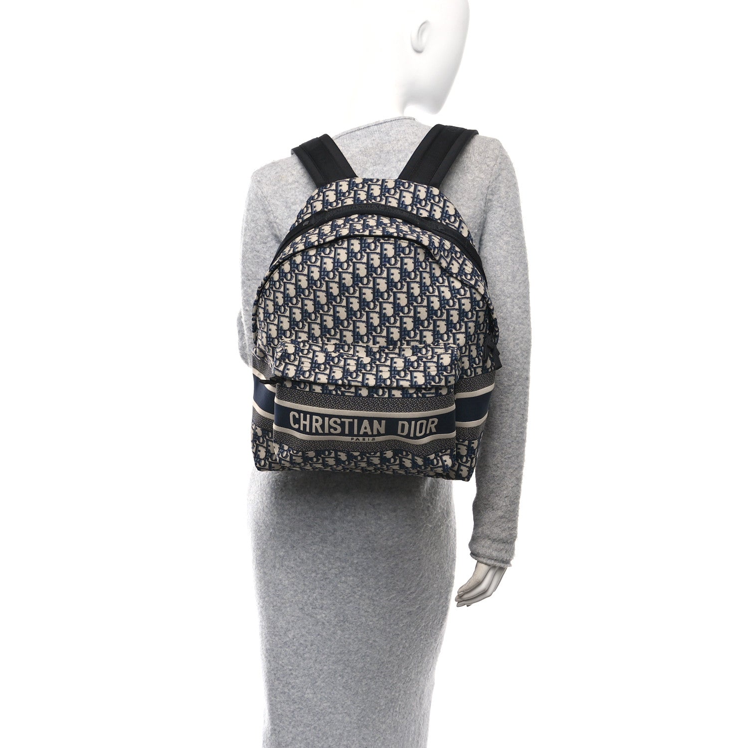 Christian Dior Oblique Diortravel Backpack Blue 2 of 10