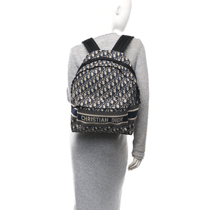 Christian Dior Oblique Diortravel Backpack Blue 2 of 10