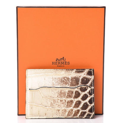 Hermes Matte Niloticus Crocodile Himalaya Petit H Card Case Blanc 8 of 9