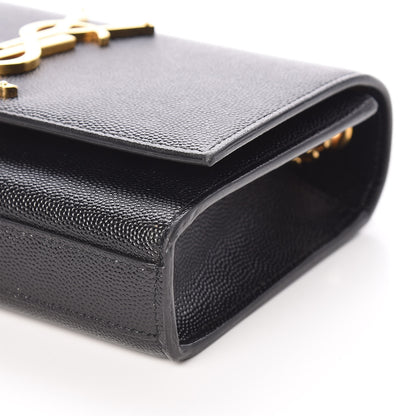 Saint Laurent Grain De Poudre Small Monogram Kate Satchel Black 10 of 12