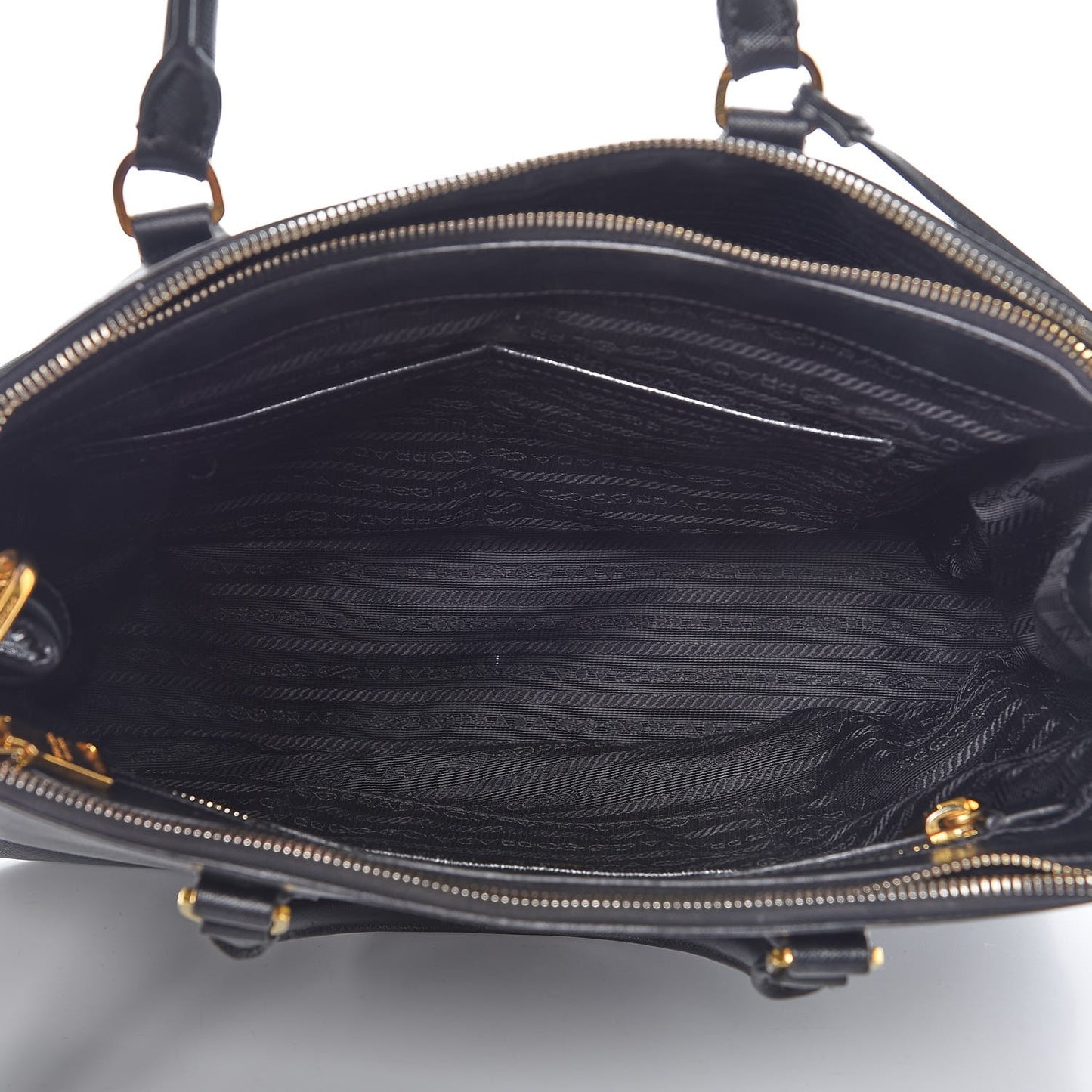 Saffiano Medium Galleria Double Zip Tote Black