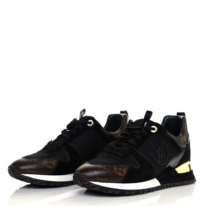 Louis Vuitton Suede Monogram Run Away Sneakers 37.5 Black 3 of 6