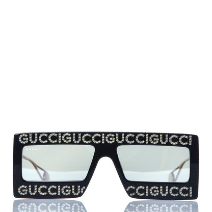 Gucci Acetate Crystal Mask-Frame Sunglasses GG0431S Black 2 of 8
