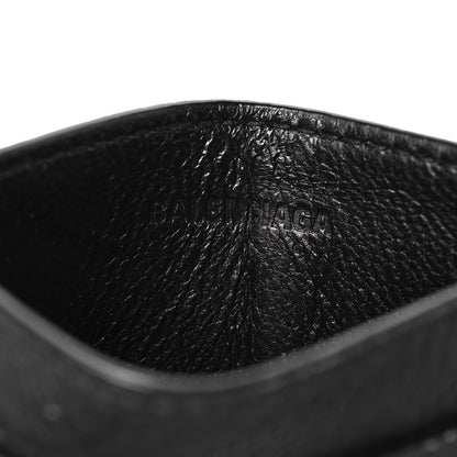 Balenciaga Calfskin Logo Perforated Cash Card Holder Black 6 of 7