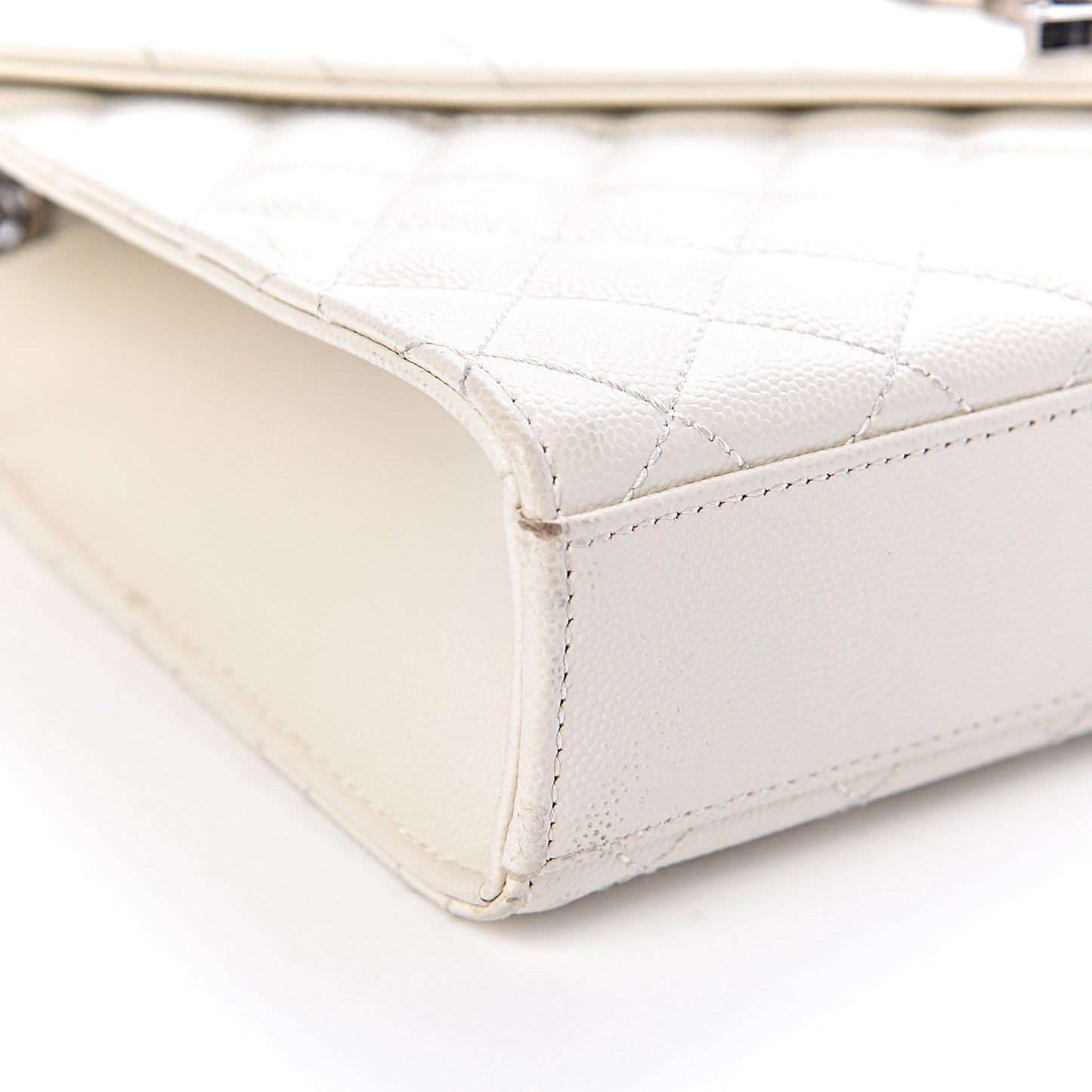 Grain De Poudre Textured Mixed Matelasse Medium Triquilt Monogram Satchel Porcellana