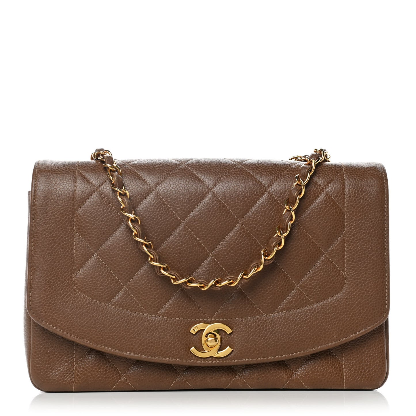 Caviar Quilted Medium Single Flap Brown