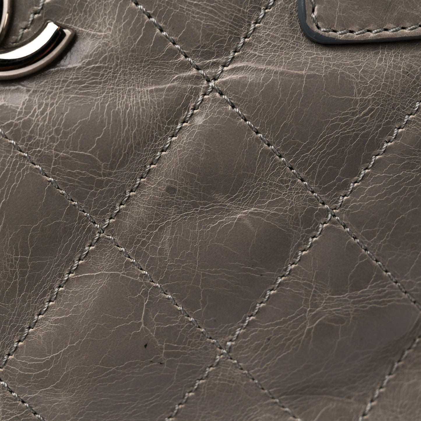 Glazed Calfskin Small New Portobello Grey
