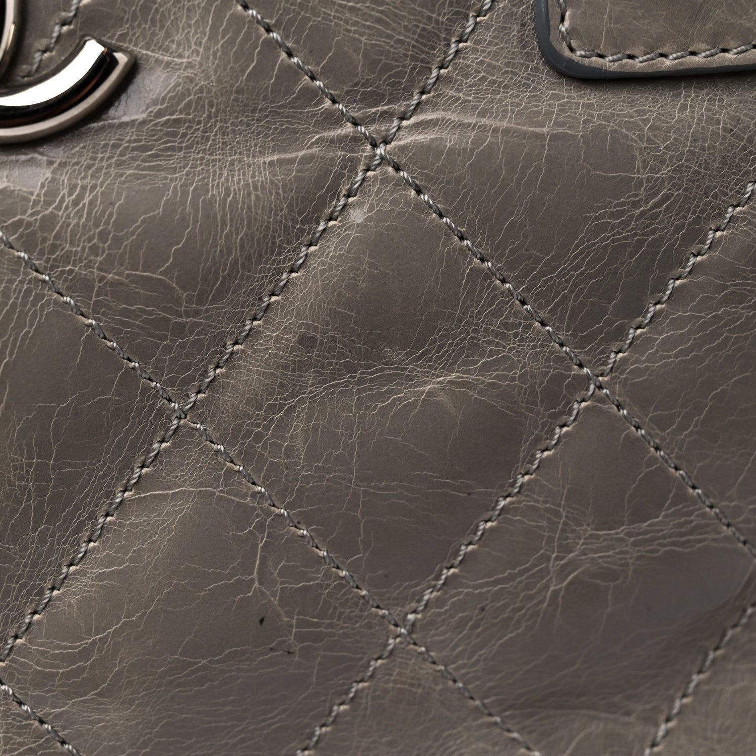 Chanel Glazed Calfskin Small New Portobello Grey 16 of 17