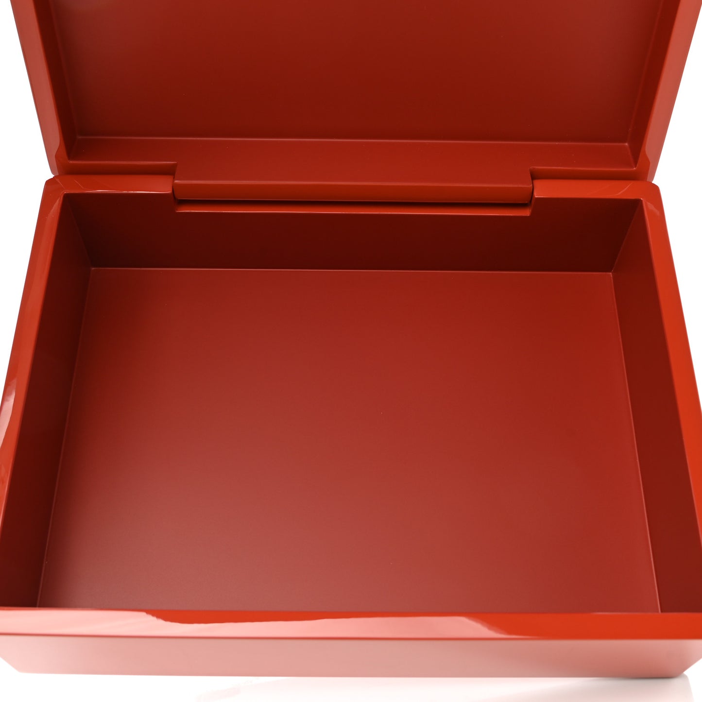 Lacquered Wood Facettes H en Dedale Jewelry Box Orange Sanguine