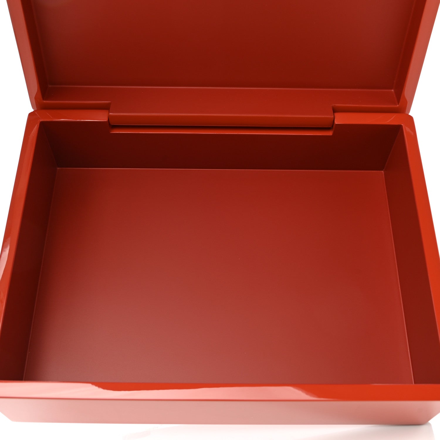 Hermes Lacquered Wood Facettes H en Dedale Jewelry Box Orange Sanguine 6 of 11