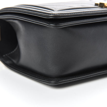 Chanel Calfskin Chevron Quilted Medium Boy Flap Black 8 of 13
